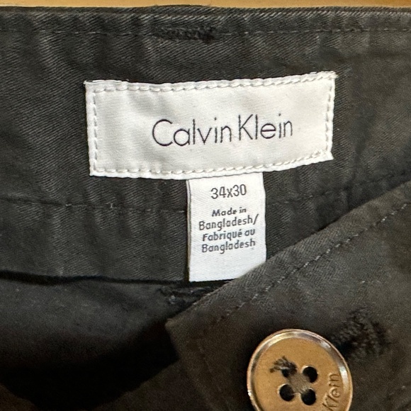 Lot of 2 Calvin Klein Men's Pants Trousers Slacks Chino Black/Grey Slim 34 X 30 - Picture 9 of 14